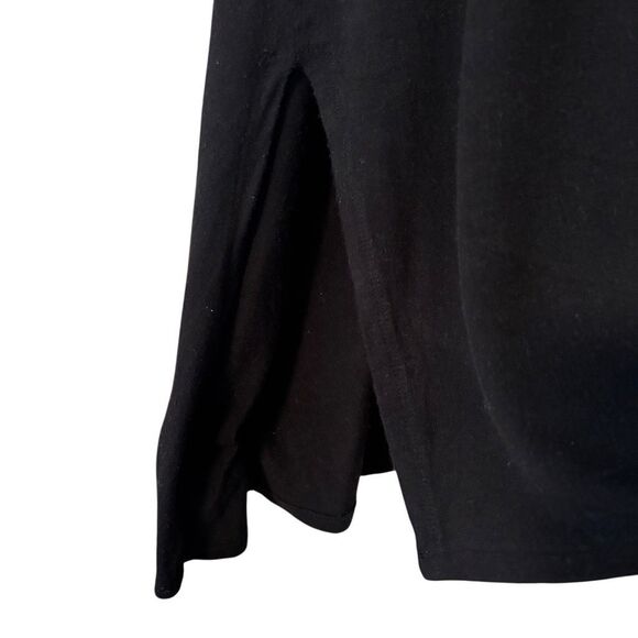 Philosophy 1X black soft boatneck short sleeve hi lo tunic long side vents - Picture 4 of 8